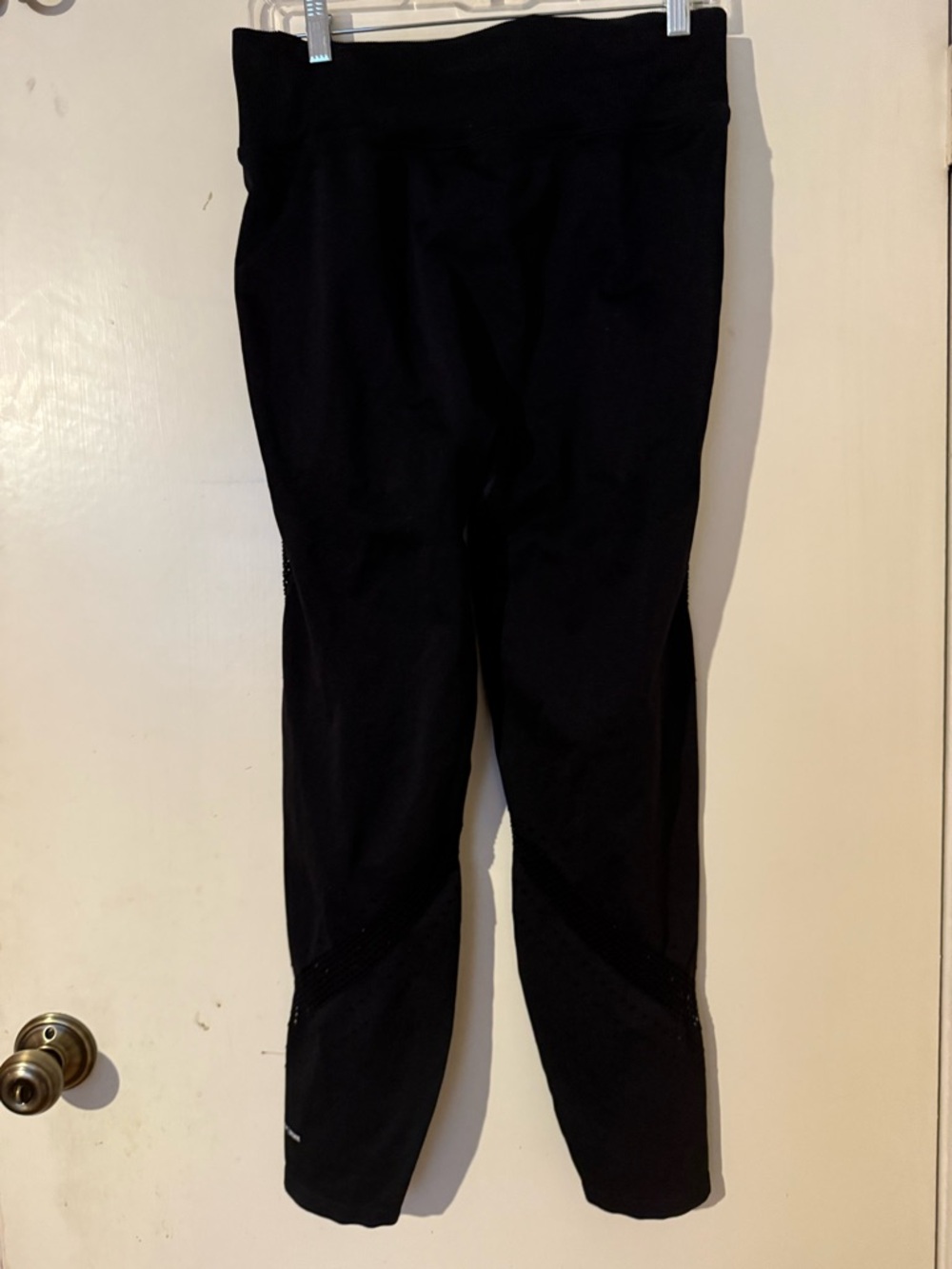 ' Black Leggings with Reflective Detail